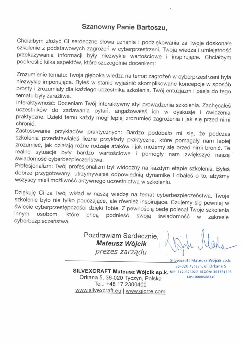 Referencje SilvexCraft